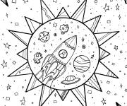 Coloriage Fus&eacute;e dans le fond du soleil
