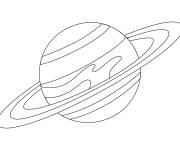 Coloriage Grosse plan&egrave;te aux anneaux de notre syst&egrave;me