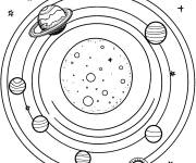 Coloriage Illustration d'un syst&egrave;me solaire lointain