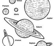 Coloriage Illustration des &eacute;l&eacute;ments du syst&egrave;me solaire