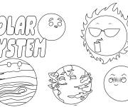 Coloriage Illustration Syst&egrave;me solaire