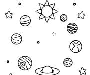 Coloriage Inspir&eacute; du syst&egrave;me solaire