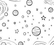 Coloriage L'espace &eacute;toil&eacute;
