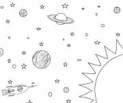 Coloriage et dessins gratuit L'exploration du Syst&egrave;me solaire à imprimer