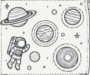 Coloriage L&rsquo;Exploration du syst&egrave;me solaire d&rsquo;un Astronaute
