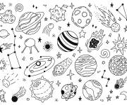 Coloriage L'univers plein de myst&egrave;re et de vie