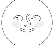 Coloriage La belle lune au visage souriant