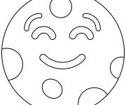 Coloriage La lune de la terre souriant