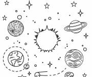 Coloriage La magique de l'univers du syst&egrave;me solaire