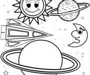 Coloriage La passion de d&eacute;couvrir le Syst&egrave;me solaire