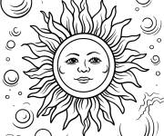 Coloriage La surface br&ucirc;lante du soleil