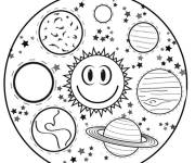 Coloriage Le soleil qui &eacute;chauffe les plan&egrave;tes de notre Syst&egrave;me