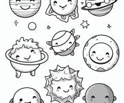 Coloriage le syst&egrave;me solaire magique pour toddlers