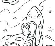 Coloriage Le syst&egrave;me solaire vue de plan&egrave;te