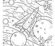 Coloriage Le voyage c&eacute;leste de Rocket
