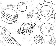 Coloriage Les &eacute;toiles et les plan&egrave;tes du Syst&egrave;me solaire