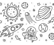 Coloriage Les extraterrestres en d&eacute;couvrant le Syst&egrave;me solaire