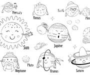 Coloriage Les plan&egrave;tes amusantes de notre syst&egrave;me