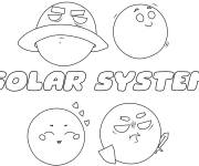 Coloriage Les plan&egrave;tes du Syst&egrave;me solaire dr&ocirc;les