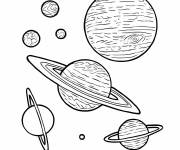 Coloriage Les plan&egrave;tes du Syst&egrave;me solaire ensemble