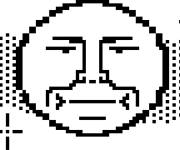 Coloriage et dessins gratuit Lune avec un visage en pixels à imprimer