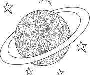 Coloriage Mandala syst&egrave;me solaire
