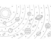 Coloriage Orbite dans le Syst&egrave;me solaire pour enfants