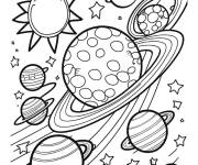 Coloriage Orbites et &eacute;toiles galactiques
