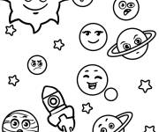 Coloriage Personnalit&eacute;s uniques du Soleil et des plan&egrave;tes