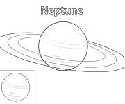 Coloriage Plan&egrave;te Neptune du syst&egrave;me solaire