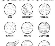 Coloriage Planètes du système solaire astronomie