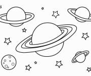 Coloriage Plan&egrave;tes et &eacute;toiles tout facile