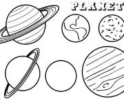 Coloriage Plusieurs plan&egrave;tes du syst&egrave;me solaire