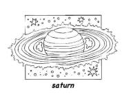 Coloriage Saturne du syst&egrave;me solaire