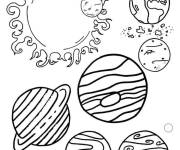 Coloriage Soleil source du lumi&egrave;re dans le syst&egrave;me solaire
