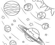 Coloriage Syst&egrave;me solaire &agrave; colorier