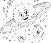 Coloriage syst&egrave;me solaire c&eacute;l&egrave;brent notre univers