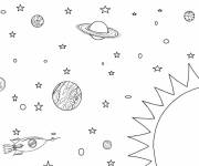 Coloriage et dessins gratuit Syst&egrave;me solaire imprimable à imprimer