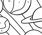 Coloriage Syst&egrave;me solaire num&eacute;rot&eacute;