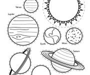 Coloriage Syst&egrave;me stellaire &agrave; d&eacute;couper
