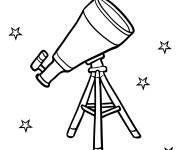 Coloriage Un t&eacute;lescope pour observer le syst&egrave;me solaire