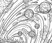 Coloriage Une temp&ecirc;te a&eacute;rienne dans le syst&egrave;me solaire