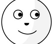Coloriage Visage mignon de la nouvelle lune