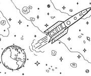 Coloriage Vol spatial dans le syst&egrave;me solaire