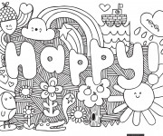 Coloriage et dessins gratuit Art Tag Love à imprimer