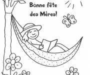 Coloriage Bonne Fête des Mères au soleil