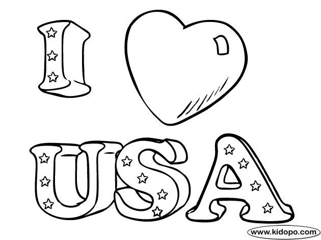 Coloriage et dessins gratuits I Love USA à imprimer