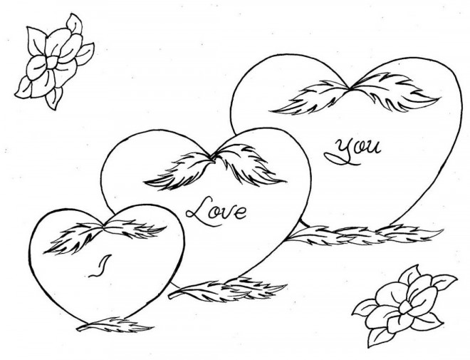 Coloriage I Love You En Coeur Dessin Gratuit à Imprimer