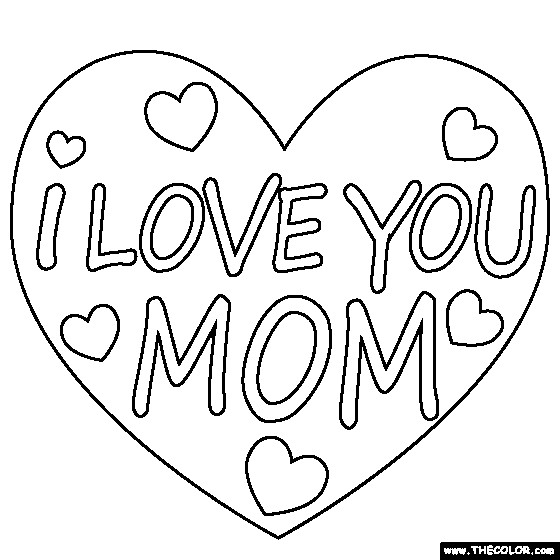 Coloriage I Love You Mom Dessin Gratuit A Imprimer