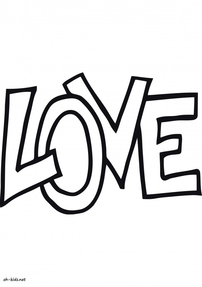 Coloriage Love  vecteur dessin  gratuit  imprimer